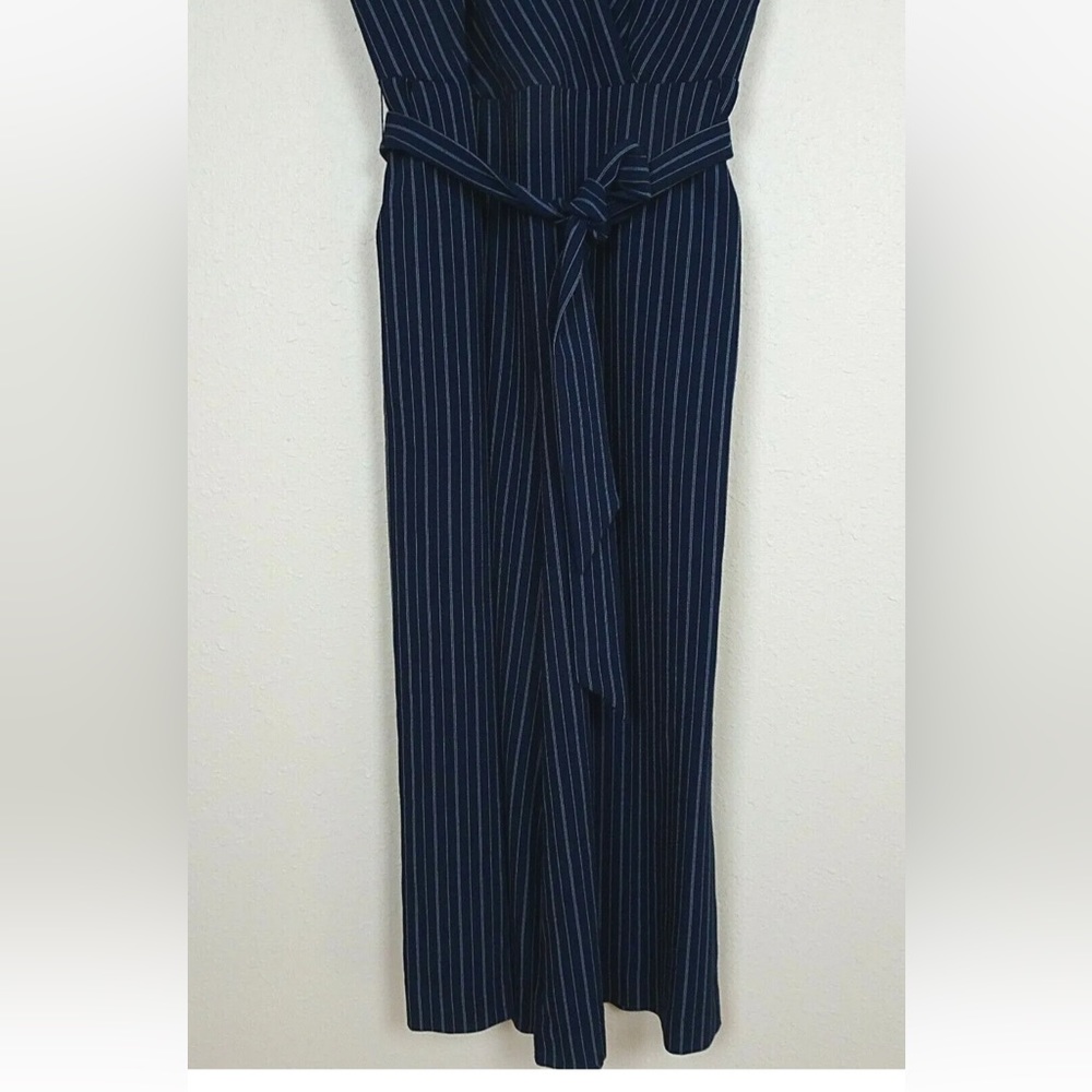 Lauren Ralph Lauren NEW Navy Pinstripe Jumpsuit Sz 12 Sleeveless - Picture 8 of 12